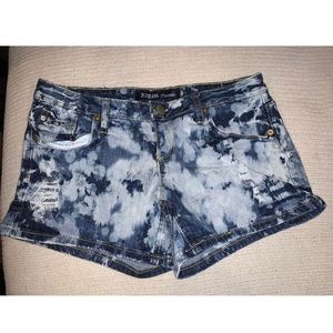 Zco Jeans Shorts Size 7 Acid Wash Frayed Pockets